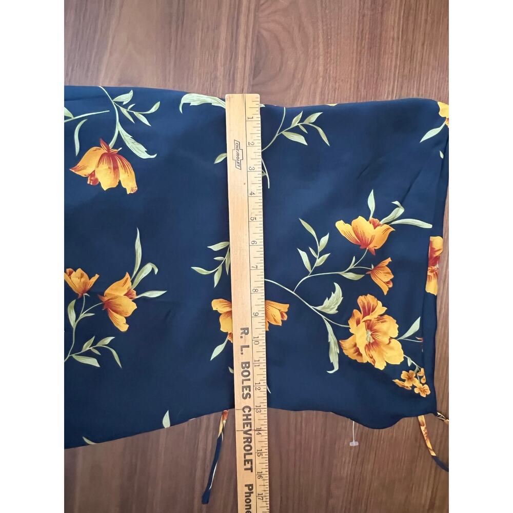ASTR The Label Floral Satin Slip Midi Dress Navy Orange XS NWOT - Picture 8 of 8